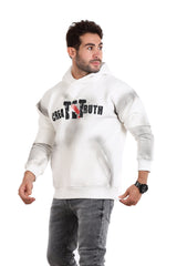 White With Touch Casual Hoodie