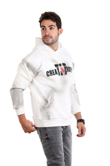 White With Touch Casual Hoodie