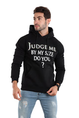 Long Sleeves Printed Hoodie - black