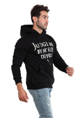 Long Sleeves Printed Hoodie - black