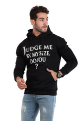 Long Sleeves Printed Hoodie - black