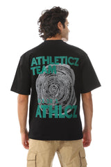 Front Print Black T-Shirt