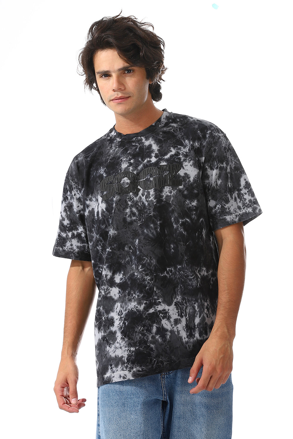 Full Patterned Oversized Cotton Tee