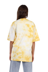 Slip On Oversized Cotton T-Shirt - Yellow & White