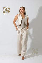 Vest & Lose Tied Pants Set