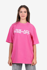 Regular Fit Stone Wash Hot Pink T-Shirt