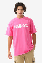 Regular Fit Stone Wash Hot Pink T-Shirt