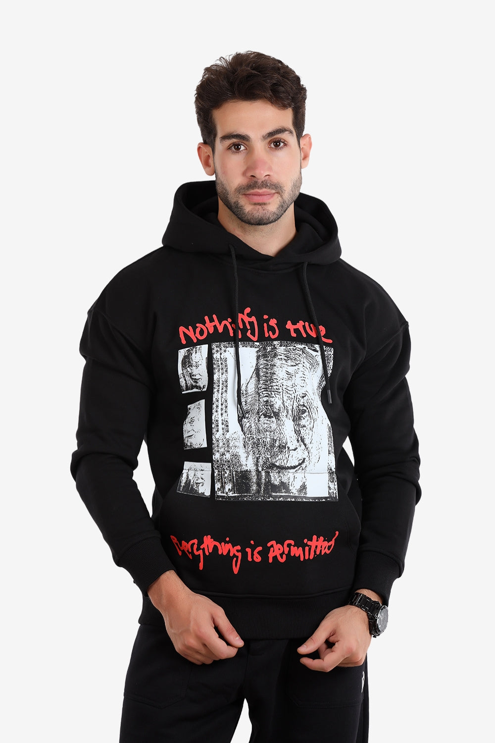 Printed Hoodie With Kangaroo Pockets