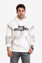 White With Touch Casual Hoodie