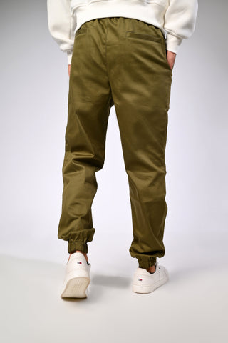 Olive green Gabardine Cargo Pants
