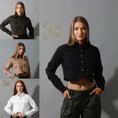 Pockets Cropped Shirt