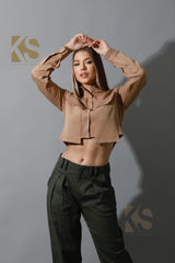 Pockets Cropped Shirt