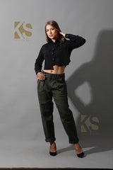 Pockets Cropped Shirt