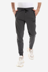 Side Zipper Pockets Plain Polyester Joggers