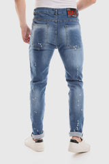 White Rabbit Ripped Belt Loops Slim Fit Jeans - Blue