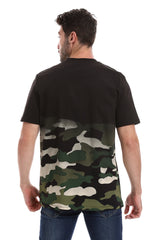 Camouflage Printed Pattern Slip On Short Sleeves Casual T-Shirt - White