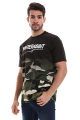 Camouflage Printed Pattern Slip On Short Sleeves Casual T-Shirt - White