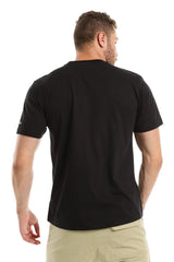 Front Print Short Sleeves Black Summer Tee