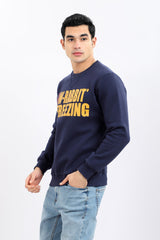 Printed "W-Rabbit Freezing" Inner Fleece Sweatshirt - Heather Beige