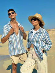 Blue Stripes Linen Shirt