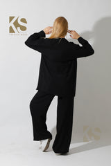 Long Shirt & Wide Leg Trousers Set