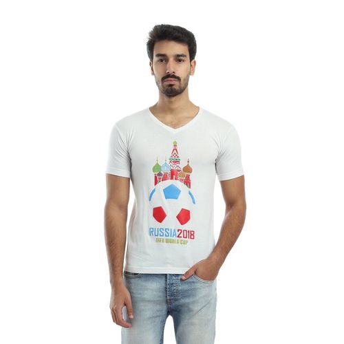 World Cup Printed Cotton T-shirt Russia-White