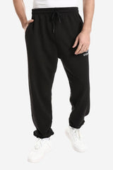 Plain Pattern With 1 Side Pockets Sweatpants - Black