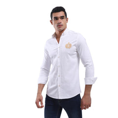 Mandarine Collar Buttoned Solid Shirt