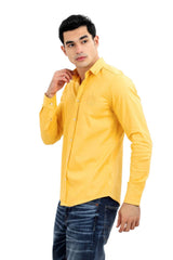 Mandarine Collar Buttoned Solid Shirt