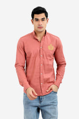 Mandarine Collar Buttoned Solid Shirt