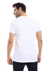 White Cotton Tee With Chest Stitched Casa Patch