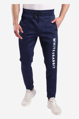 Thigh To Knee Printed Whte Rabbit Sweatpants – Black