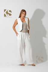 Vest & Lose Tied Pants Set