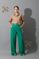 High Waist Wide Leg Trousers