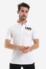 Side Stitched Patch Cotton Polo Shirt