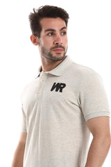 Side Printed "WR" Classic Polo Shirt – Grey