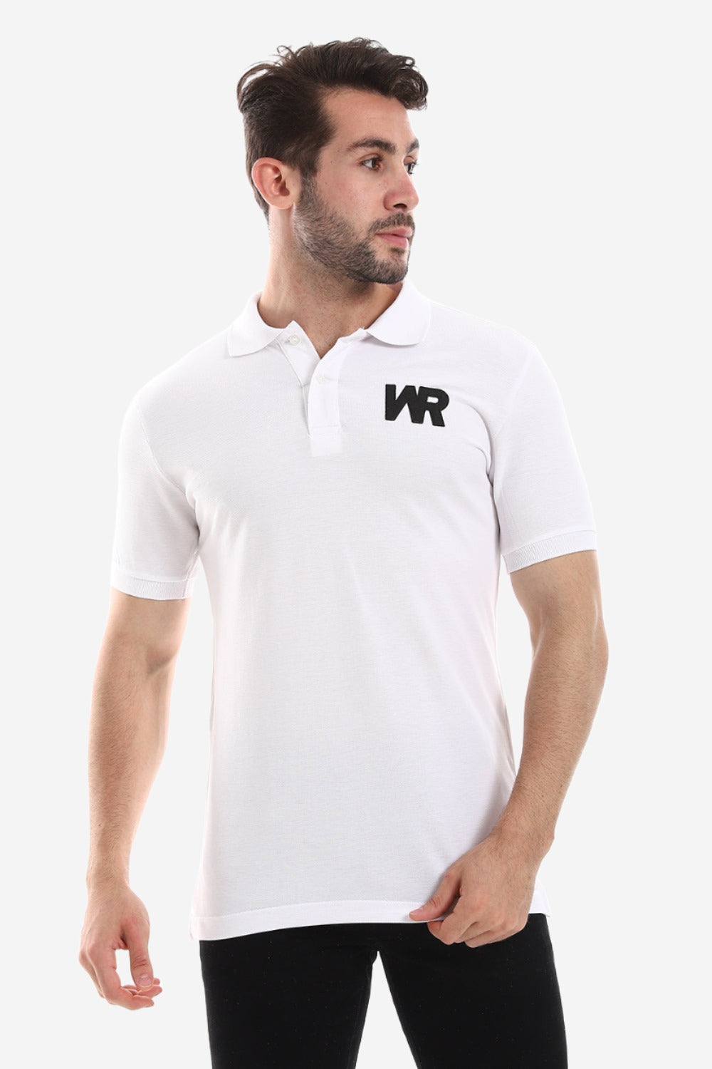 Side Printed "WR" Classic Polo Shirt – Grey