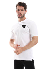 Side Printed "WR" Classic Polo Shirt – Grey