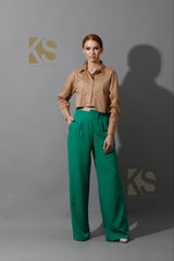 High Waist Wide Leg Trousers