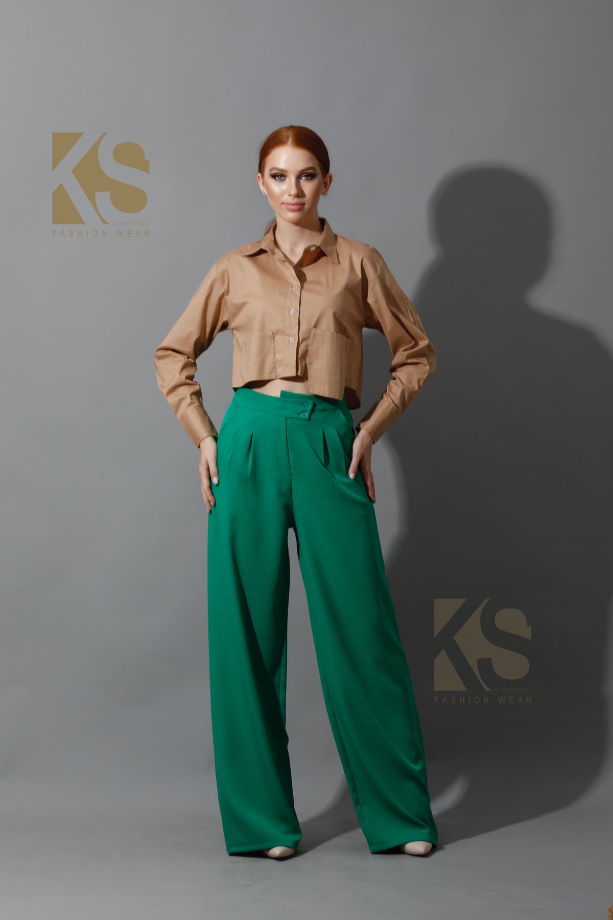 High Waist Wide Leg Trousers