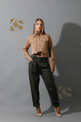 Pockets Cropped Shirt