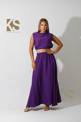 Maxi Side Slite Skirt Set