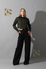 Pockets Cropped Shirt