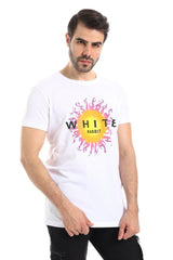 Chest Sun Printed Slip On Tee - White