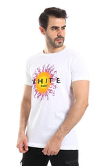 Chest Sun Printed Slip On Tee - White