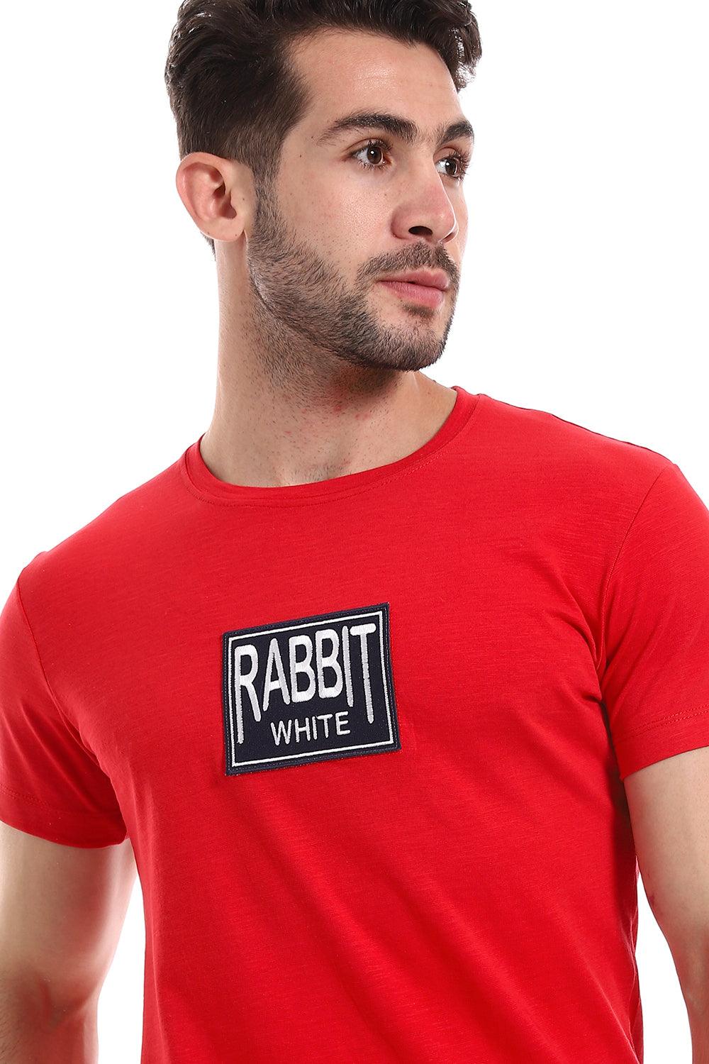 "White Rabbit" Stitched Patch Black T-Shirt