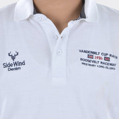 Side Wind Cotton Poloshirt - White