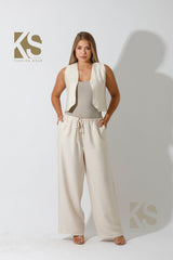 Vest & Lose Tied Pants Set