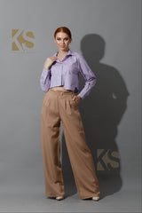 High Waist Wide Leg Trousers