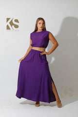 Maxi Side Slite Skirt Set